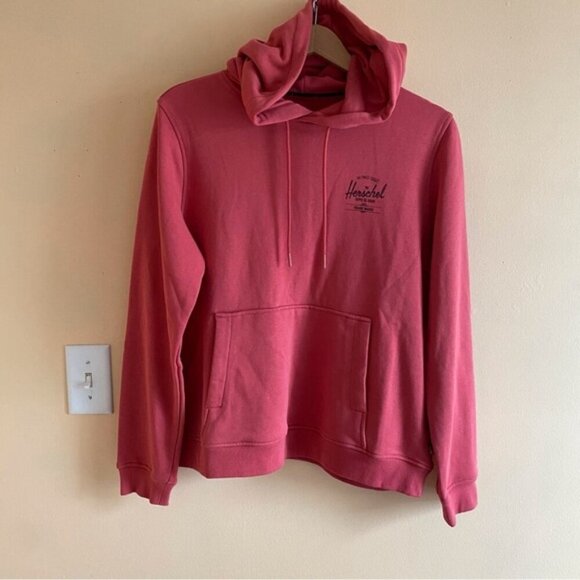 Hershel Supply Company Hoodie Woman XL Coral Logo Pockets Classic Sweatshirt - Picture 2 of 16